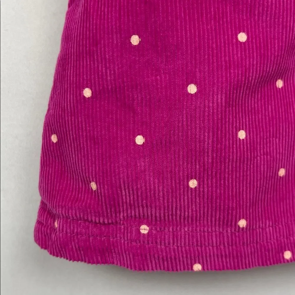 Carter’s Fuchsia Pink polka dot cotton corduroy jumper dress size 24 months Pit